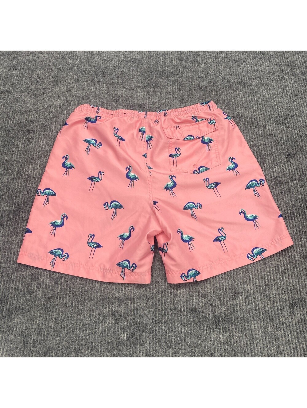 Lot Of 2 Club Room Swim Trunks Lined Shorts Men M Blue Pink Flamingo AOP Pockets - Picture 5 of 14